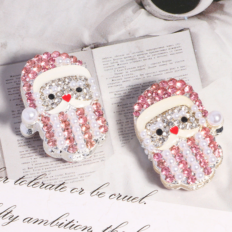 Wholesale 5pcs/pack Alloy  Christmas beads can be worn straight hole beads DIY mobile phone chain key chain bag chain accessories